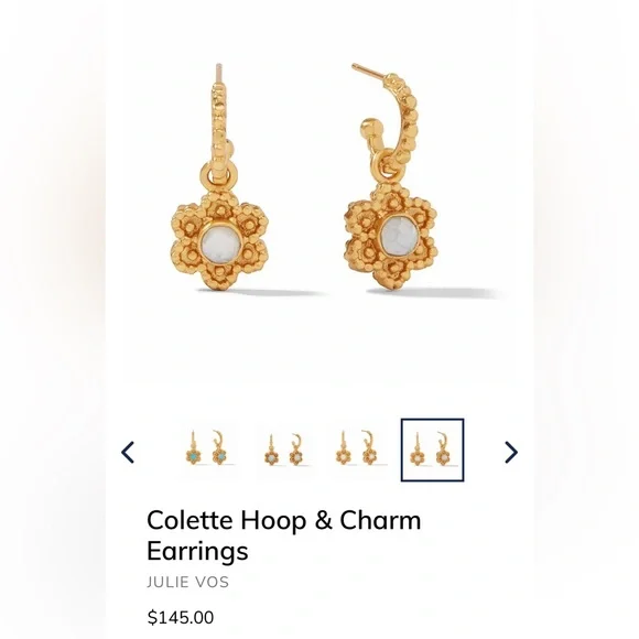 NWT Colette Hoop & Charm Julie Vos Earrings - Picture 2 of 5